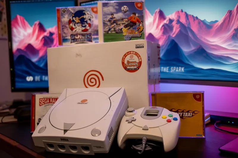 Sega Dreamcast with iconic games